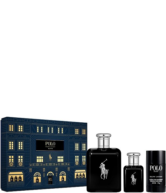 Ralph Lauren Polo Black Eau de Toilette 3 Piece Gift Set Dillard s