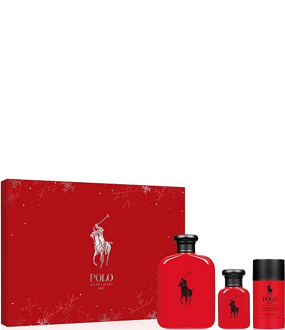 Ralph Lauren Polo Red Eau de Toilette 3-Piece Men's Fragrance Gift Set ...