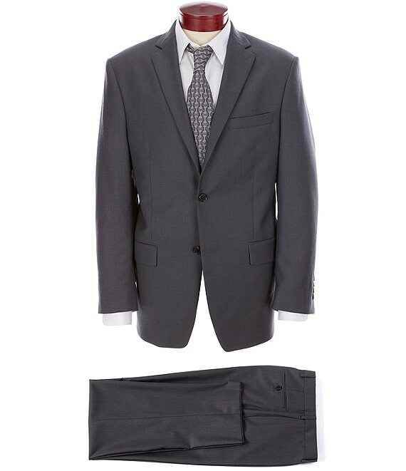 Ralph Ralph Lauren Athletic Fit Charcoal Flat Front Solid Wool Suit