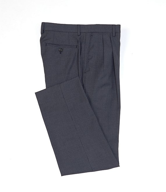 Ralph Ralph Lauren Mini-Grid Classic-Fit Pleated-Front Dress Pants ...