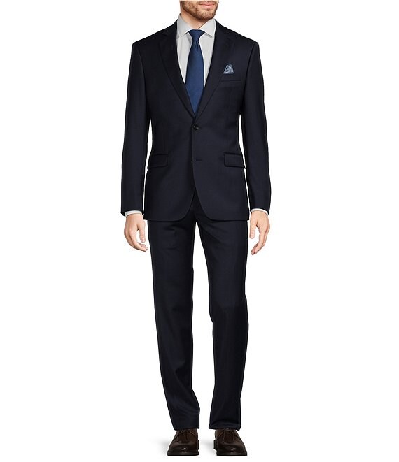 Ralph Ralph Lauren Navy Solid Print Regular Fit 2-Piece Suit