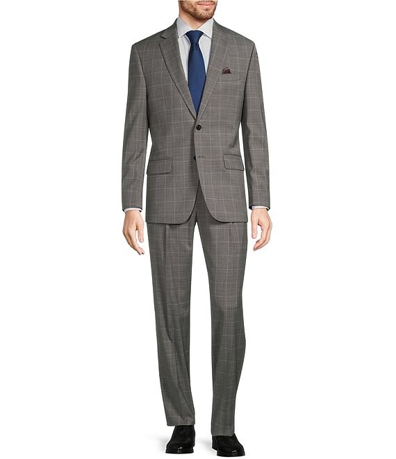 Ralph Ralph Lauren Shadow Windowpane Classic Fit Pleated Wool Stretch 2 ...