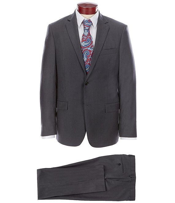 Ralph Ralph Lauren Slim Fit Charcoal Flat Front Solid Wool Suit