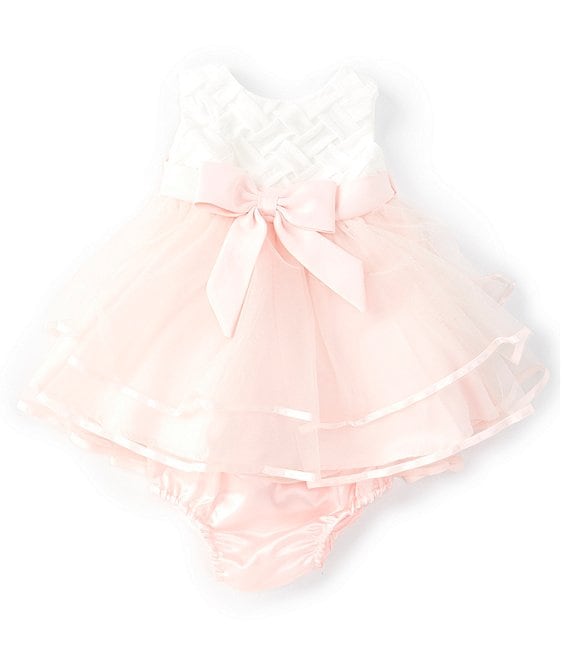 Rare Editions Baby Girls 3- 24 Months Basket Weave Bodice Tiered Mesh ...