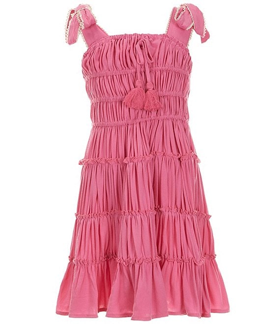 Rare Editions Big Girls 7-16 Sleeveless Tiered Gauze Fit & Flare Dress ...