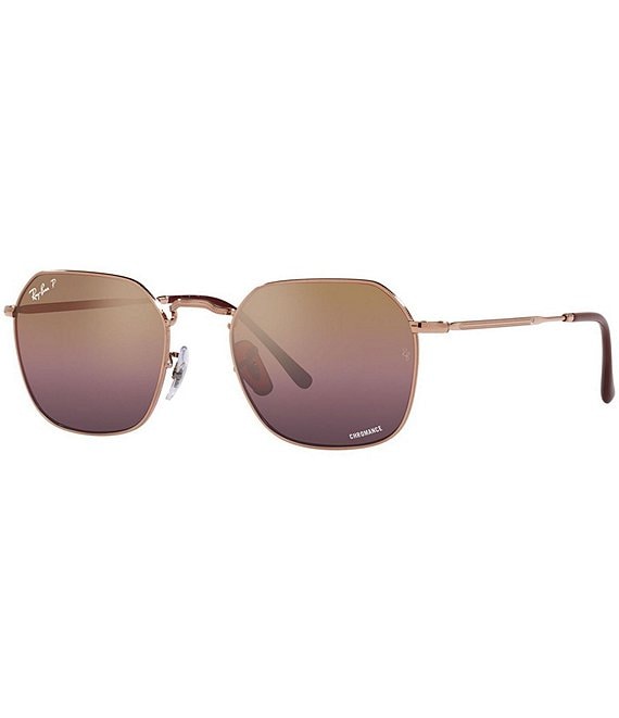 Color:Rose Gold - Image 1 - Unisex Jim 55mm Mirrored Polarized Aviator Sunglasses