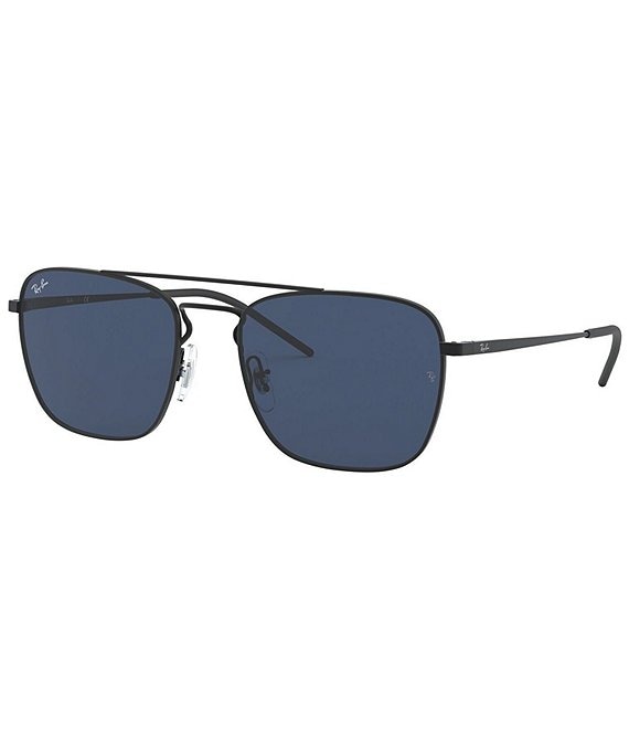Color:Black - Image 1 - Solid Lens Square Sunglasses