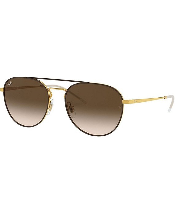 Ray-Ban Unisex 0RB3589 55mm Round Sunglasses, Brown/Gold - Image 1