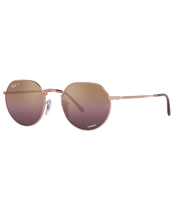 Color:Rose Gold - Image 1 - Unisex Jack 53mm Polarized Geometric Sunglasses