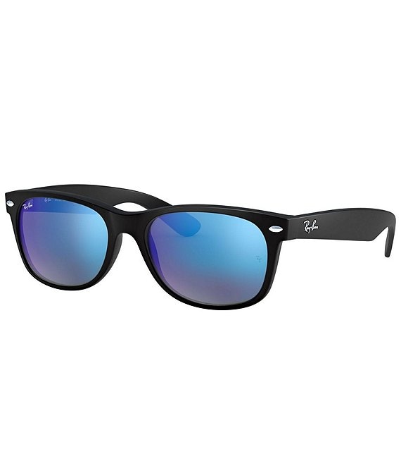 Color:Black Blue - Image 1 - Unisex New Wayfarer 0rb2132 52mm Mirrored Sunglasses