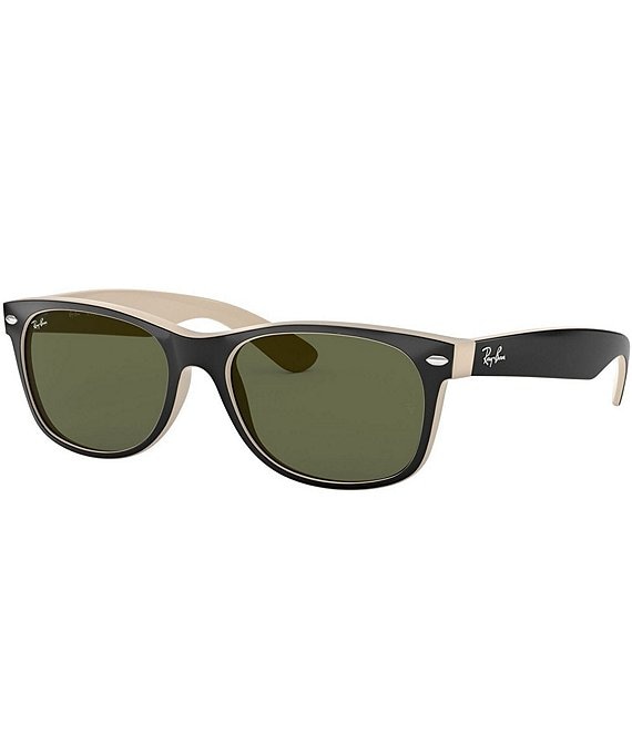 Color:Black/Tan - Image 1 - Unisex New Wayfarer 55mm Sunglasses