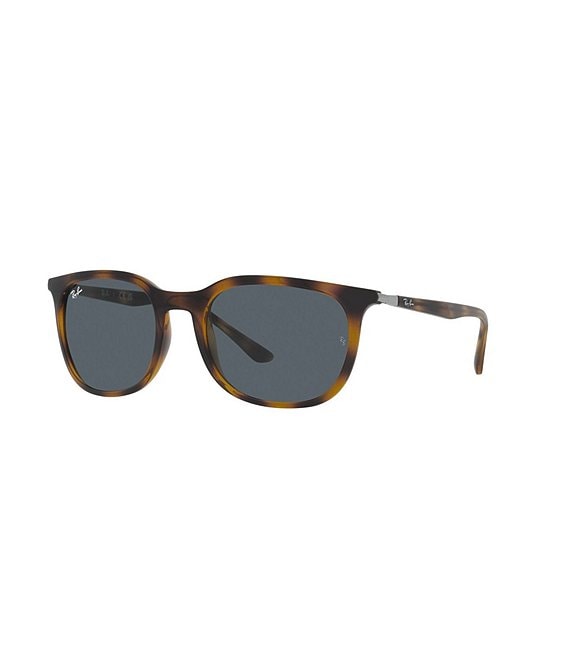 Color:Havana - Image 1 - Unisex RB4386 54mm Banded Square Sunglasses