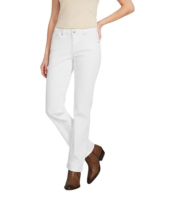 Reba Relaxed Straight Leg Distressed Denim Jeans, White - Image 1