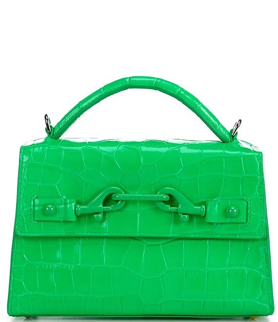 lou in crocodile-embossed leather
