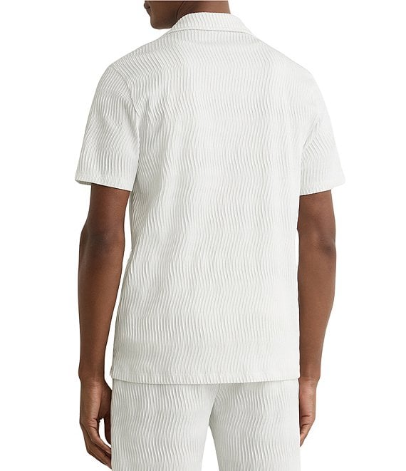 Reiss Coordinating Aleo Textured Short Sleeve Woven Camp Shirt