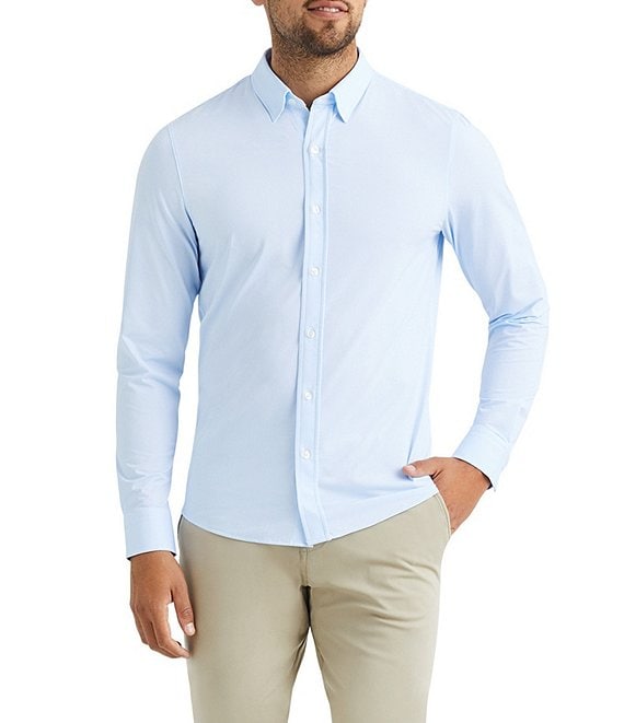 Rhone Commuter Stripe Performance Stretch Long Sleeve Woven Shirt