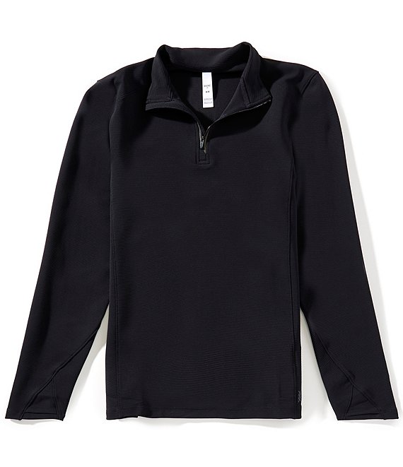 RHONE Covert Rib Quarter-Zip Pullover, Black - Image 1