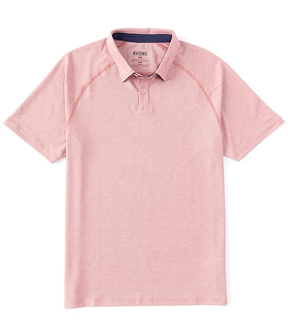 Color:Razzy/Misty Rose - Image 1 - Rhone Delta Pique Short Sleeve Polo Shirt