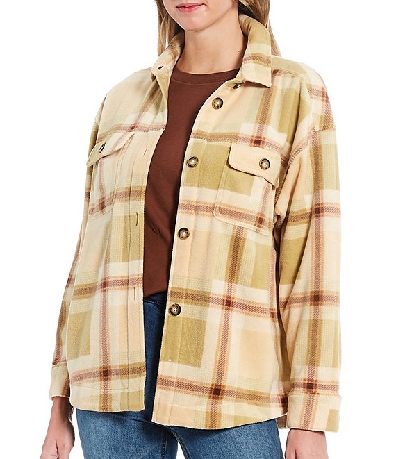 Rip Curl Sun Club Plaid Button Front Shacket | Dillard's