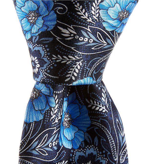 Robert Graham Exploded Flowers 3 1/4#double; Silk Tie