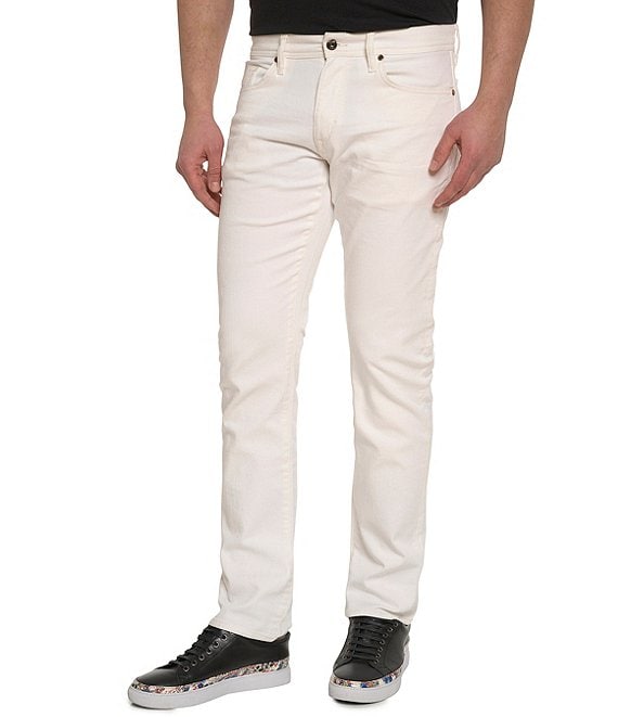 Robert Graham Kilmer 2 Stretch Denim Pants, White - Image 1
