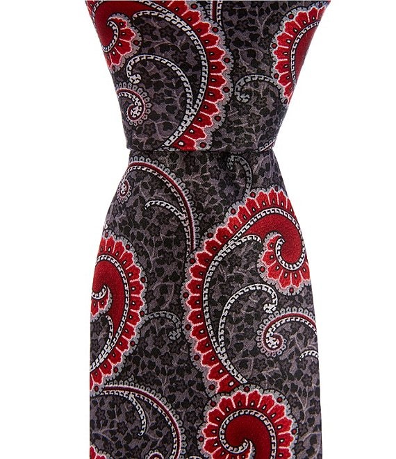 Robert Graham Paisley Printed Open Pine Traditional Silk Hand Tie