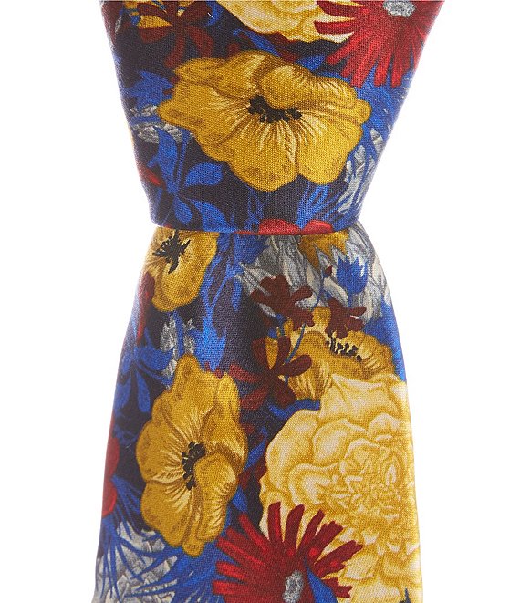 Robert Graham Peony Print 3 1/4#double; Silk Tie