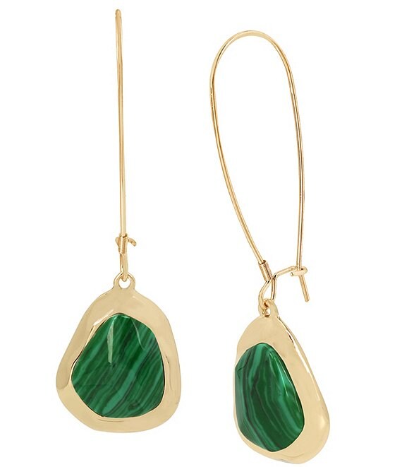 Robert Lee Morris Soho Malachite Double Drop Earrings