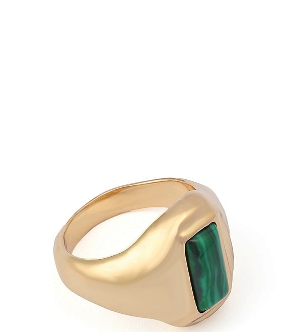 Robert Lee Morris Soho Malachite Molten Cocktail Ring, Green - Image 1