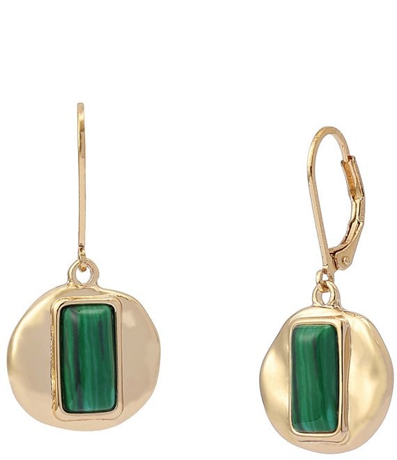 Robert Lee Morris Soho Molten Disc Drop Earrings, Green - Image 1