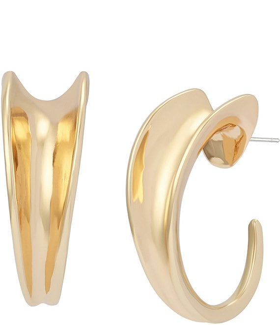 Robert Lee Morris Soho Chunky Sculpted Medium Hoop Earrings