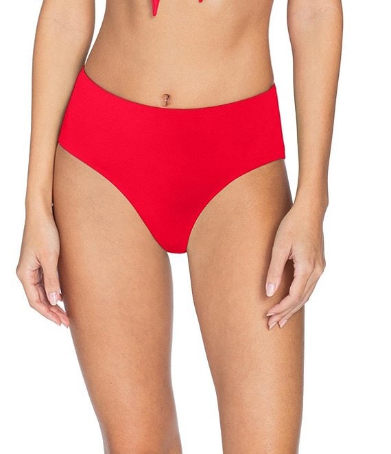 ROBIN PICCONE Ava Solid High Waist Swim Bottom