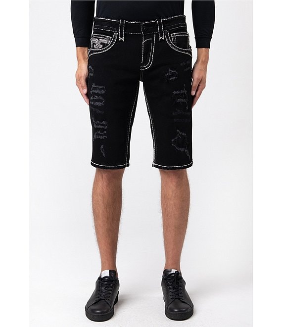 Rock Revival Greyton 23#double; Inseam Distressed Shorts