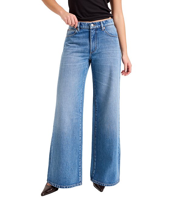 Rolla's Frankie Loose Wide Leg Mid Rise Denim Jeans