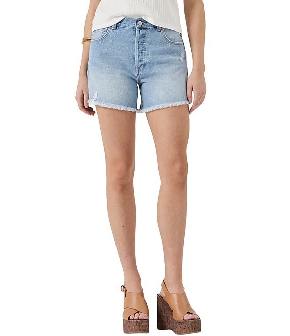 Rolla's Lou Mid-Rise Sunshine Blue Denim Shorts