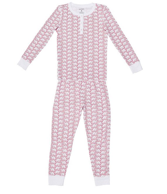 Color:Pink - Image 1 - Baby/Little Kids 12 Months-6 Family Matching Hathi 2-Piece Elephant Print Pajama Set