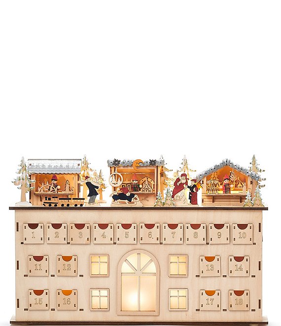 Roman 11.5 Inch LED Three Story Wooden Cabin Advent Calendar Dillard's
