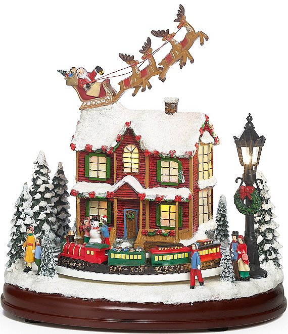 Roman Musical LED Santa Over House Animated Decor | Dillard's