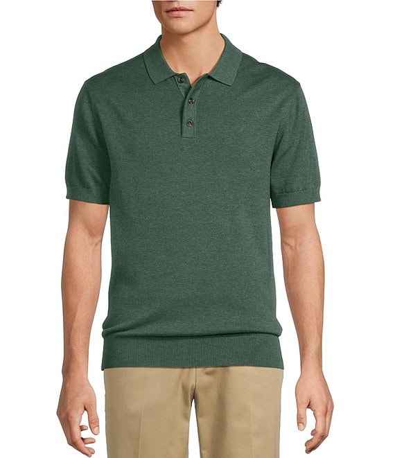 Roundtree & Yorke Roundtree & York Short Sleeve Solid Polo Snit, Green - Image 1