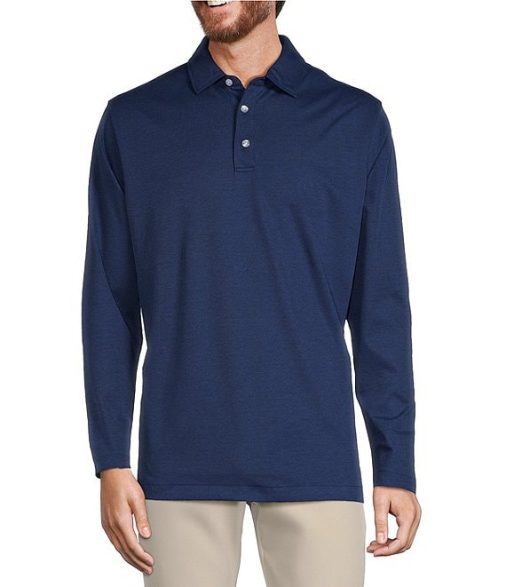 Roundtree Yorke Easy Care Long Sleeve Solid Jacquard Polo Shirt Dillard s