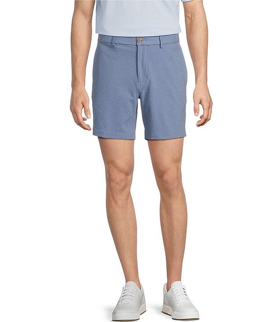 Roundtree & Yorke 7#double; Flat Front Heather Performance Shorts