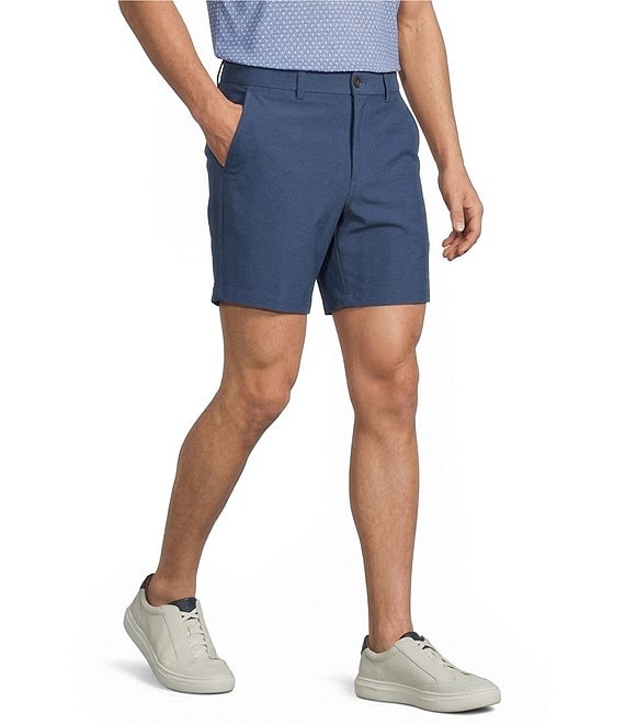 Roundtree & Yorke Big & Tall 7#double; Flat Front Heather Performance Shorts