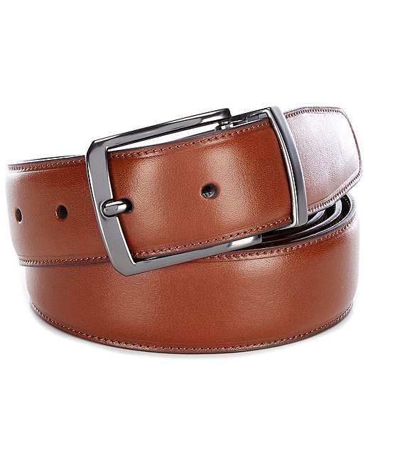 Roundtree & Yorke Big & Tall Old Luggage Reversible Leather Belt ...