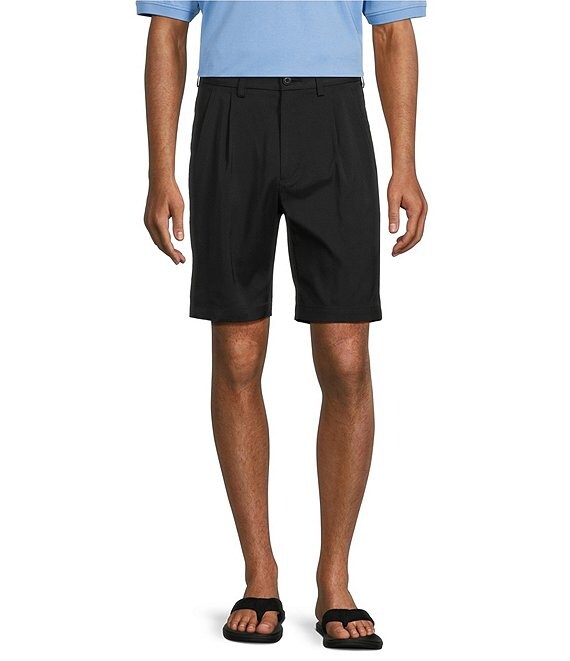 Color:Caviar - Image 1 - Big & Tall Performance Pleated Front 9#double;/11#double; Inseam Shorts