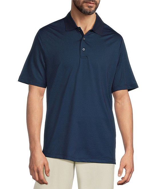 Roundtree & Yorke Big & Tall Performance Short Sleeve Solid Birdseye Polo