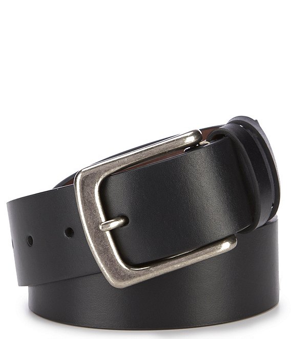 Roundtree & Yorke Big & Tall Rodgers Leather Belt, Black - Image 1