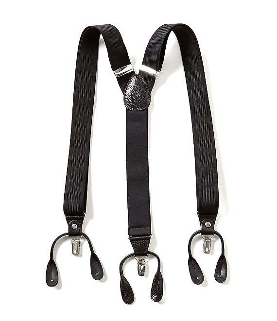 Color:Black - Image 1 - Big & Tall Solid Suspenders