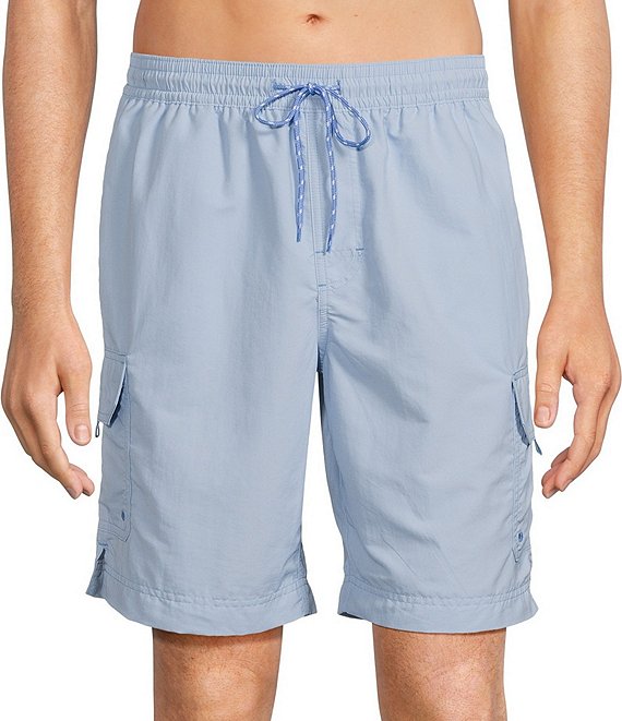 Roundtree & Yorke Boardwalk Cargo 9#double; Solid Swim Trunk