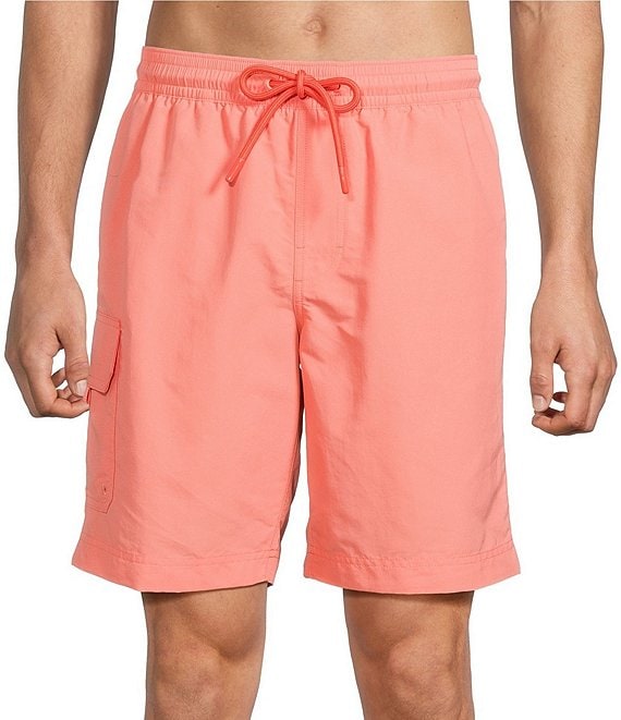 Roundtree & Yorke Boardwalk Cargo 9#double; Solid Swim Trunks