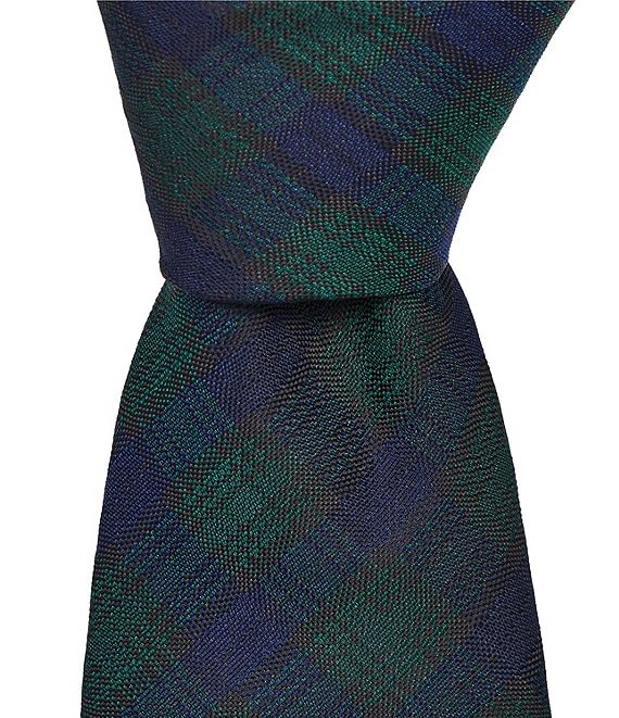 Roundtree & Yorke Dark Tartan Silk Traditional Tie